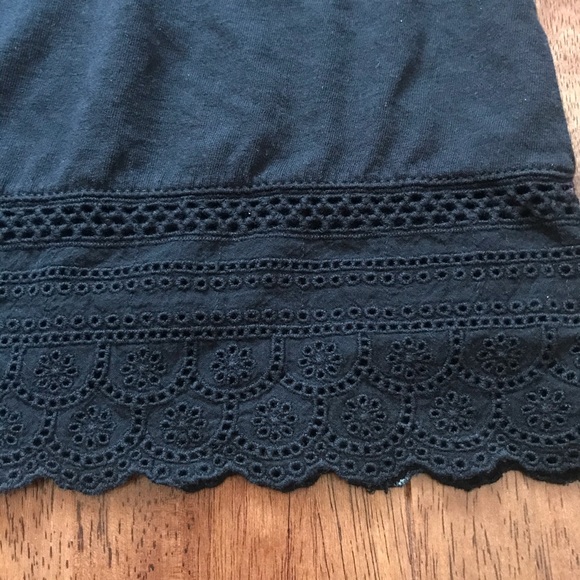 J. Crew Black Tie-Strap Eyelet Trim Tank Size: XXS - Picture 7 of 8